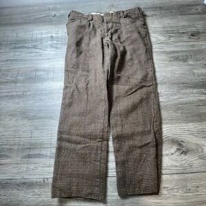 Pendleton Wool Trousers Mens 31x25 Brown Houndstooth Vintage Straight Leg Pants